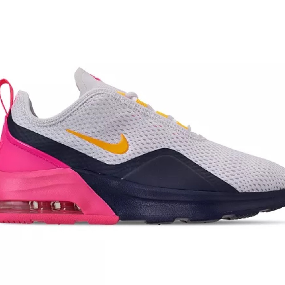 Nike Air Max Motion 2 in White/Navy/Pink - Size 8